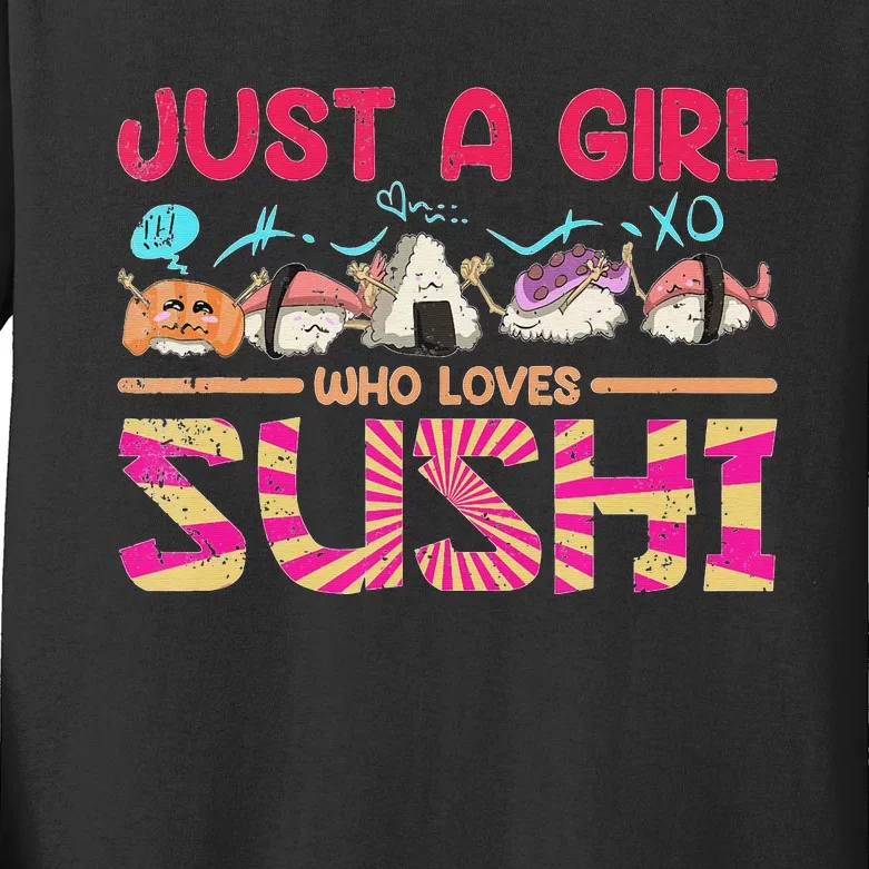 Kawaii Sushi Lover Cute Sushi funny foodie Kids Long Sleeve Shirt