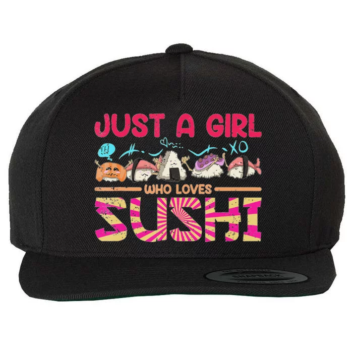 Kawaii Sushi Lover Cute Sushi funny foodie Wool Snapback Cap