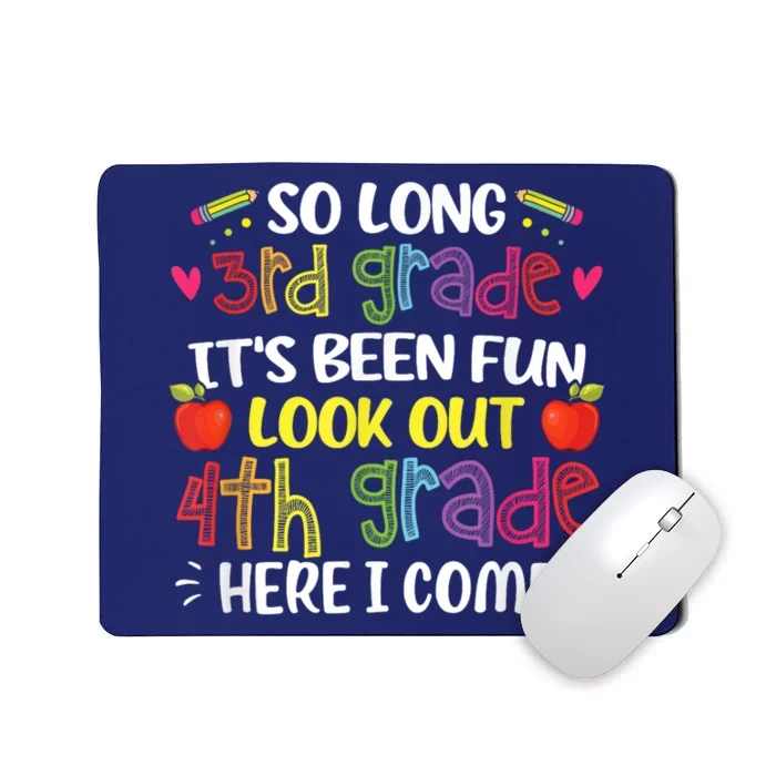 Kids So Long 3rd Grade 4th Grade Here I Come Third Grade Mousepad