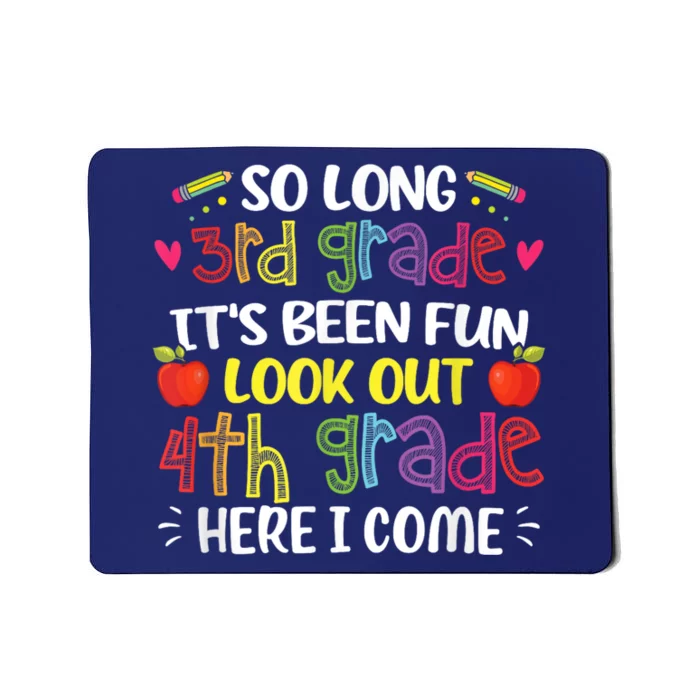 Kids So Long 3rd Grade 4th Grade Here I Come Third Grade Mousepad