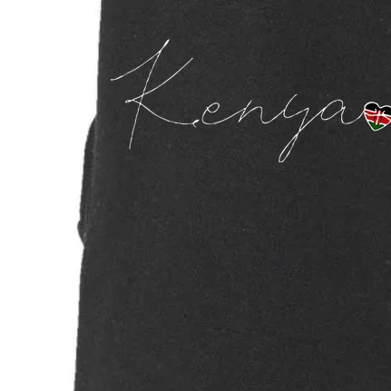 Kenya Simple Love Kenyan Flag Heart On Kenya Doggie 3-End Fleece Hoodie