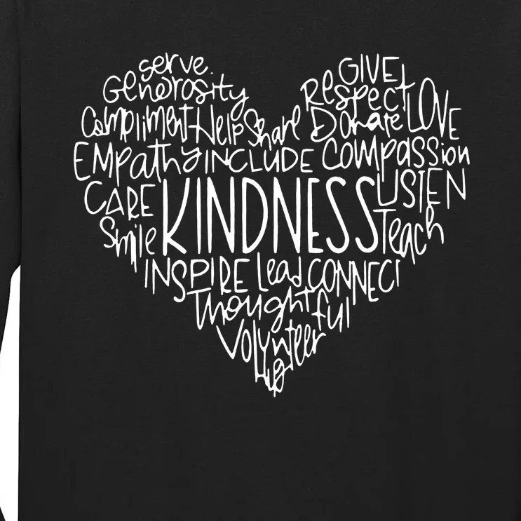 Kindness Shirts Love Heart Tall Long Sleeve T-Shirt