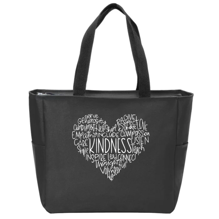 Kindness Shirts Love Heart Zip Tote Bag