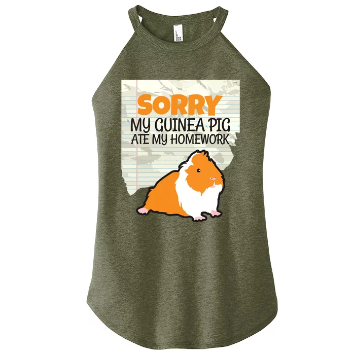 Kids Sorry My Guinea Pig Ate My Homework Kids School Women’s Perfect Tri Rocker Tank