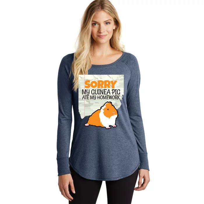 Kids Sorry My Guinea Pig Ate My Homework Kids School Women's Perfect Tri Tunic Long Sleeve Shirt