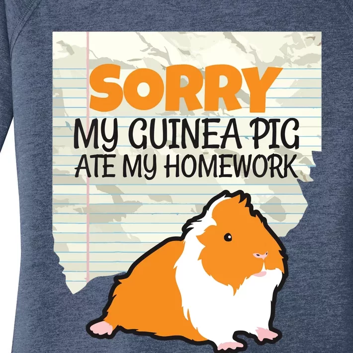 Kids Sorry My Guinea Pig Ate My Homework Kids School Women's Perfect Tri Tunic Long Sleeve Shirt