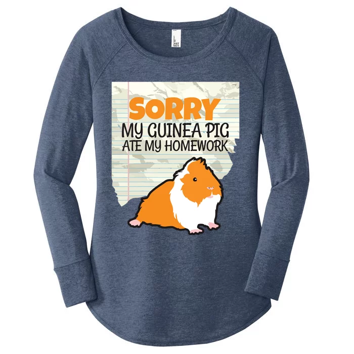 Kids Sorry My Guinea Pig Ate My Homework Kids School Women's Perfect Tri Tunic Long Sleeve Shirt