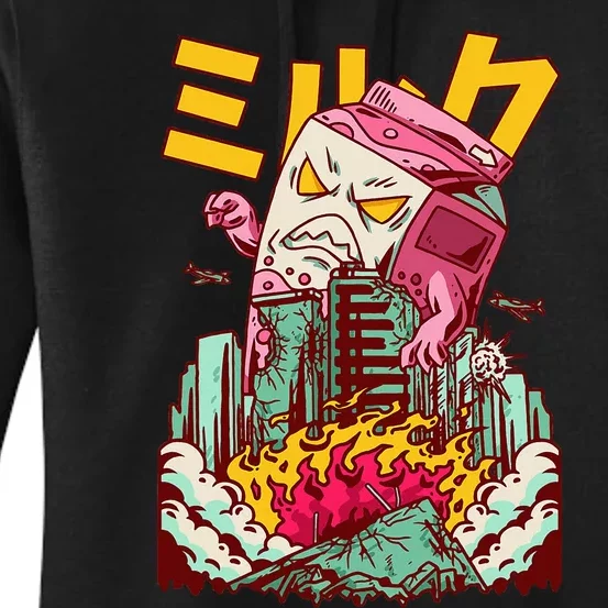 Killer Strawberry Milk Japanese Kaiju Anime Kawaii Women's Pullover Hoodie