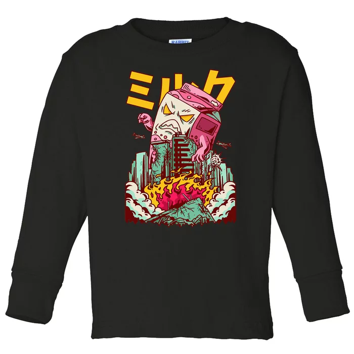 Killer Strawberry Milk Japanese Kaiju Anime Kawaii Toddler Long Sleeve Shirt