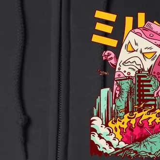 Killer Strawberry Milk Japanese Kaiju Anime Kawaii Full Zip Hoodie