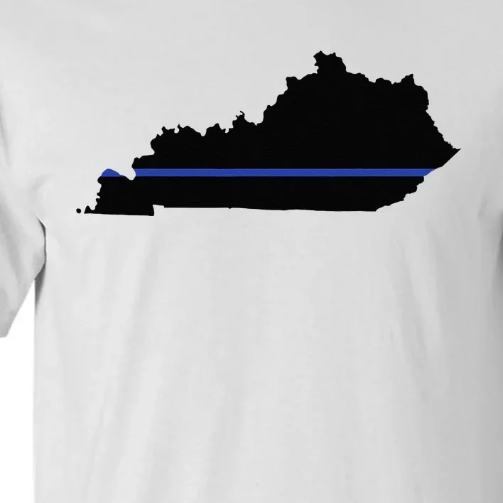 Kentucky State Map Police Law Enforcement Blue Line Tall T-Shirt