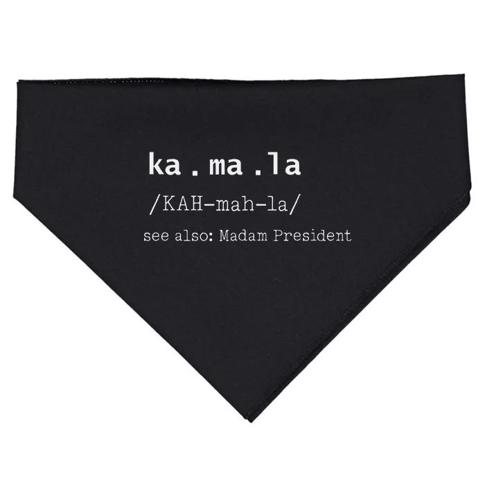 Kamala Spelling Meaning Madam President USA-Made Doggie Bandana