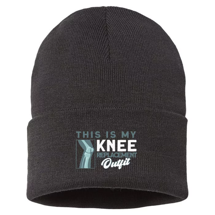 Knee Surgery My Knee Replacement Outfit TKR Knee Replacement Sustainable Knit Beanie