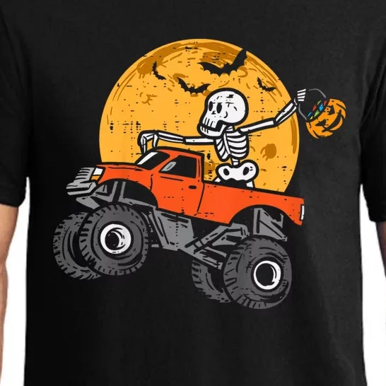 Kids Skeleton Monster Truck Moon Candy Toddler Boys Halloween Kid Pajama Set