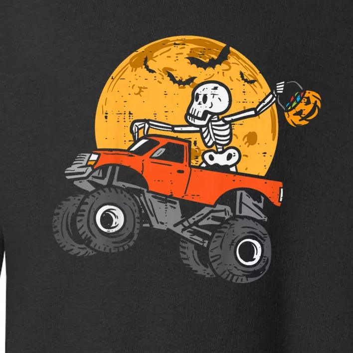 Kids Skeleton Monster Truck Moon Candy Toddler Boys Halloween Kid Toddler Sweatshirt