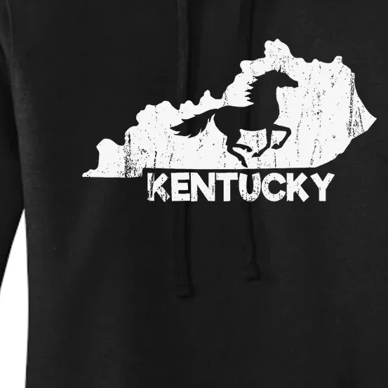 Kentucky State Map Horse Racing Lovers Women's Pullover Hoodie