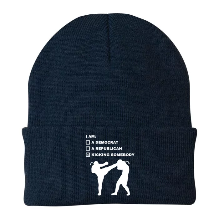 Kicking Somebody Muay Thai Kickboxing Mixed Martial Arts Great Gift Knit Cap Winter Beanie