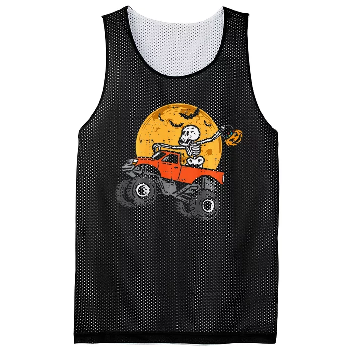 Kids Skeleton Monster Truck Moon Candy Halloween Kids Mesh Reversible Basketball Jersey Tank