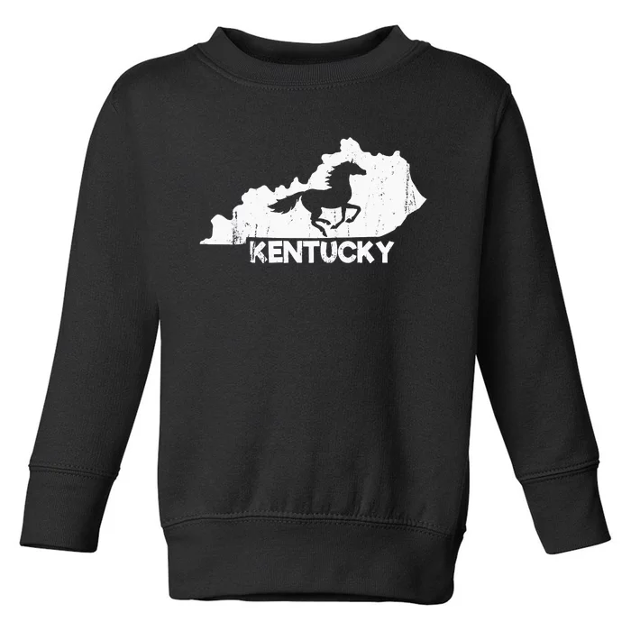 Kentucky State Map Horse Racing Lovers Rider Toddler Sweatshirt