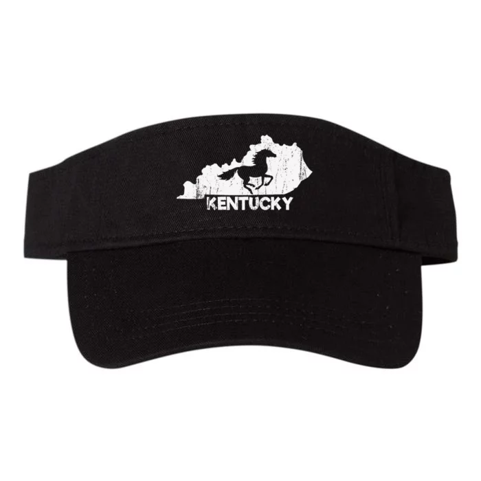 Kentucky State Map Horse Racing Lovers Rider Valucap Bio-Washed Visor