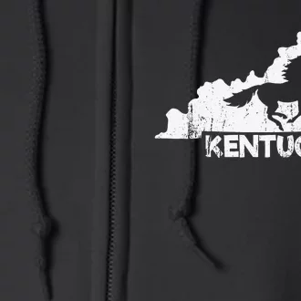 Kentucky State Map Horse Racing Lovers Rider Full Zip Hoodie