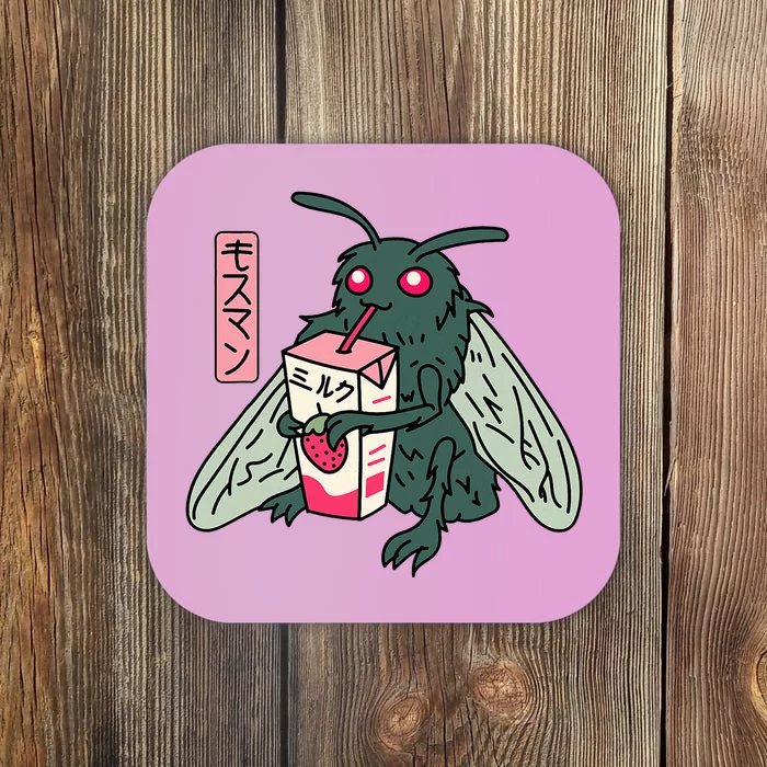 Kawaii Strawberry Milk Shake Carton Mothman Coaster