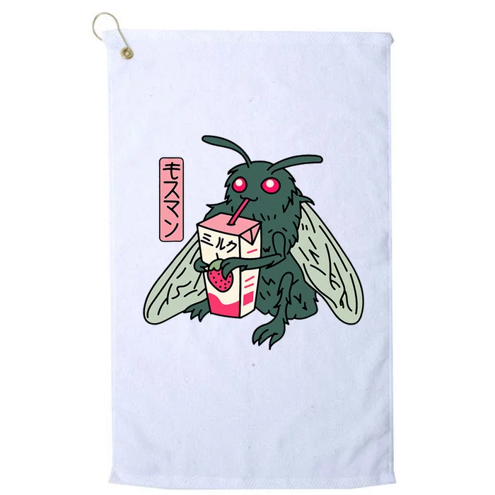 Kawaii Strawberry Milk Shake Carton Mothman Platinum Collection Golf Towel