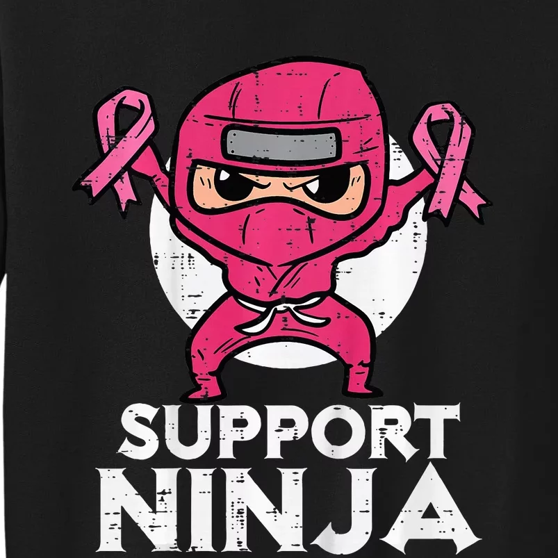 Kids Support Ninja Pink Cute Breast Cancer Awareness Tall Sweatshirt