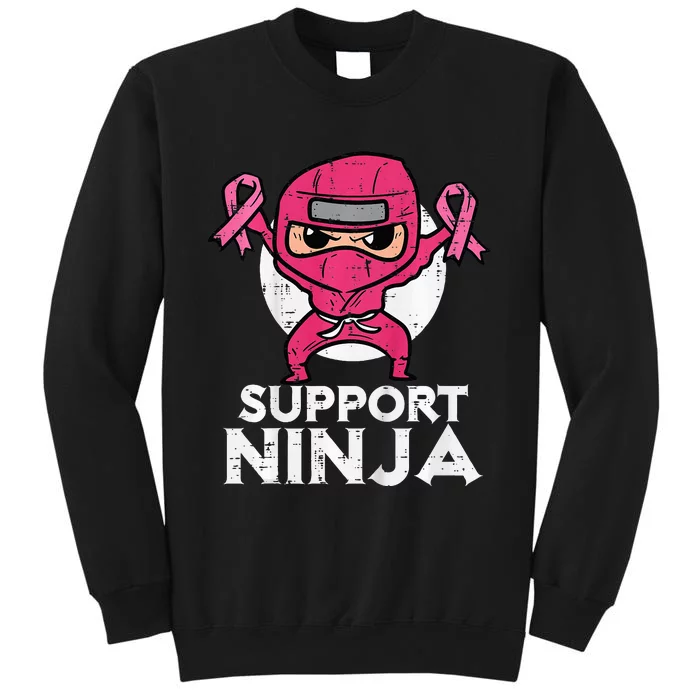 Kids Support Ninja Pink Cute Breast Cancer Awareness Tall Sweatshirt