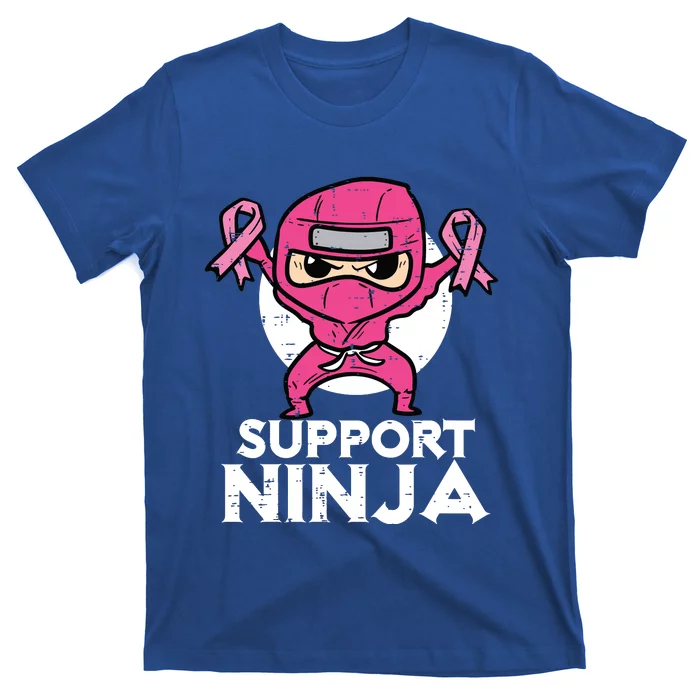 Kids Support Ninja Pink Cute Breast Cancer Awareness T-Shirt