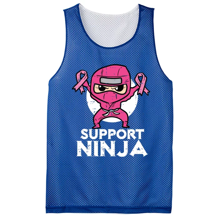 Kids Support Ninja Pink Cute Breast Cancer Awareness Mesh Reversible Basketball Jersey Tank