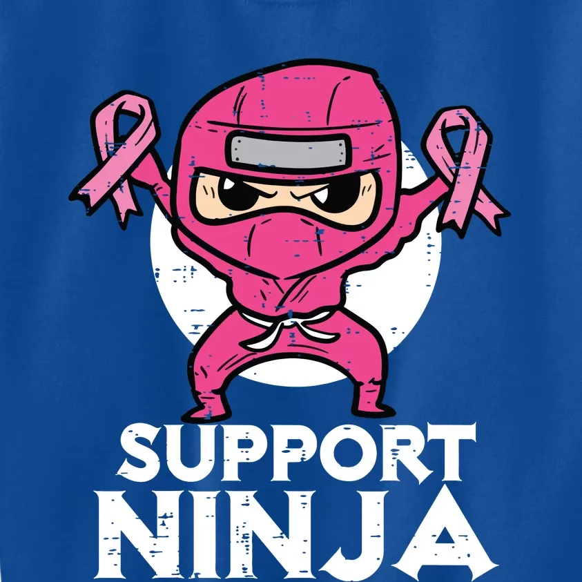 Kids Support Ninja Pink Cute Breast Cancer Awareness Kids Sweatshirt