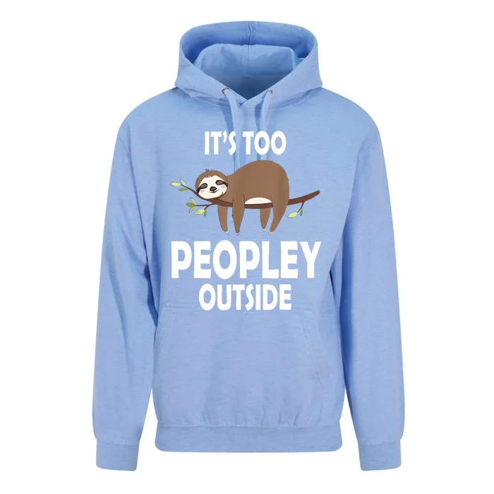 Kawaii Sloth Napping It's Too Peopley Outside For Introverts Unisex Surf Hoodie