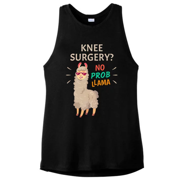 Knee Surgery No Probllama Knee Replacement Recovery Gift Ladies Tri-Blend Wicking Tank