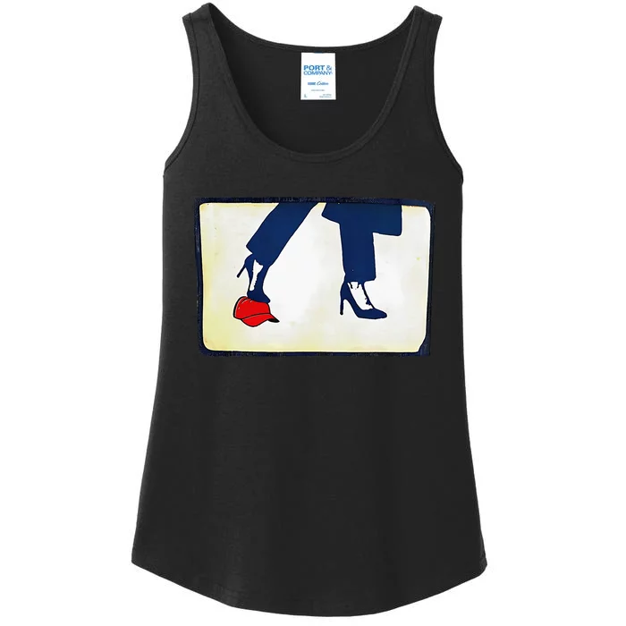 Kamala Stepping On Red Hat Funny Kamala Harris Trump 2024 Ladies Essential Tank