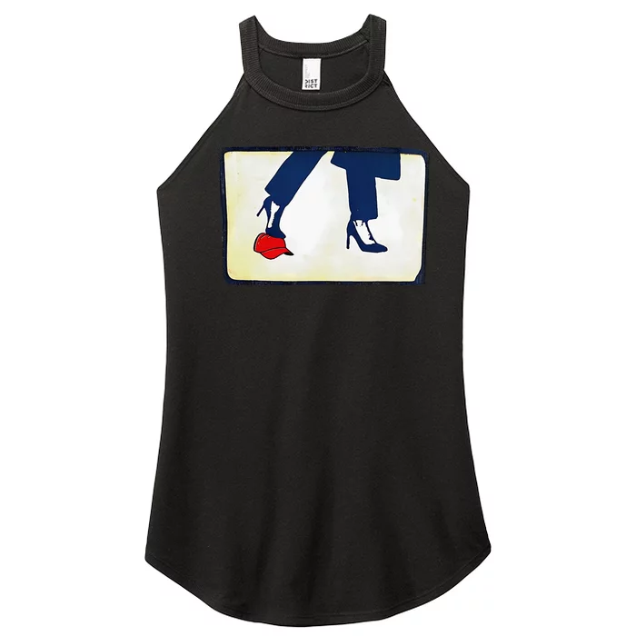 Kamala Stepping On Red Hat Funny Kamala Harris Trump 2024 Women’s Perfect Tri Rocker Tank