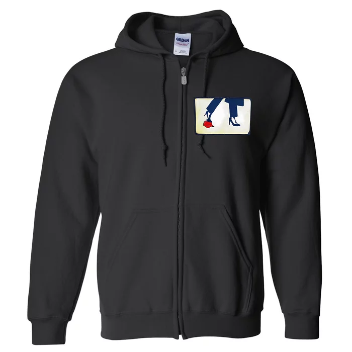 Kamala Stepping On Red Hat Funny Kamala Harris Trump 2024 Full Zip Hoodie