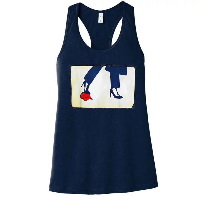 Kamala Stepping On Red Hat Funny Kamala Harris Trump 2024 Women's Racerback Tank