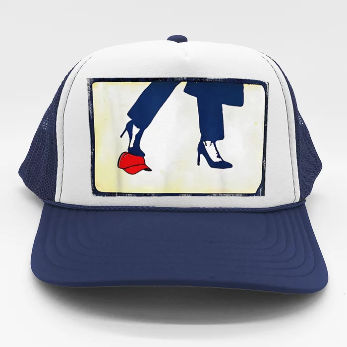 Kamala Stepping On Red Hat Funny Kamala Harris Trump 2024 Trucker Hat