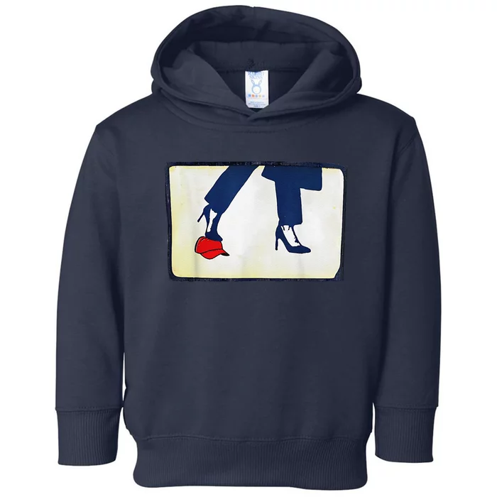 Kamala Stepping On Red Hat Funny Kamala Harris Trump 2024 Toddler Hoodie