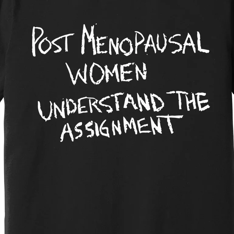 Karin Schall Post Menopausal Women Understand The Assignment Premium T-Shirt