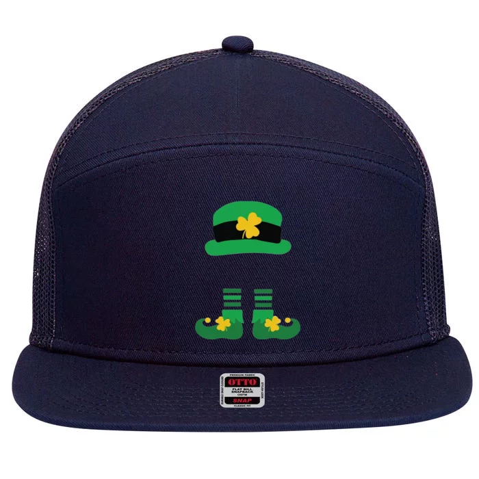 Kid Saint Patrick's Day Personalized Shirt Leprechaun Stockings And Hat 7 Panel Mesh Trucker Snapback Hat