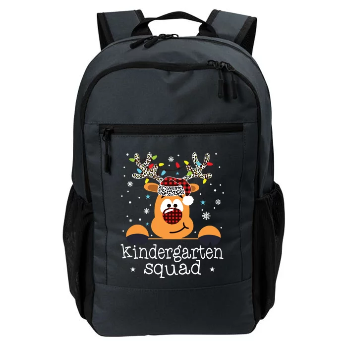 Kindergarten Squad Plaid Reindeer Santa Teacher Christmas Daily Commute Backpack