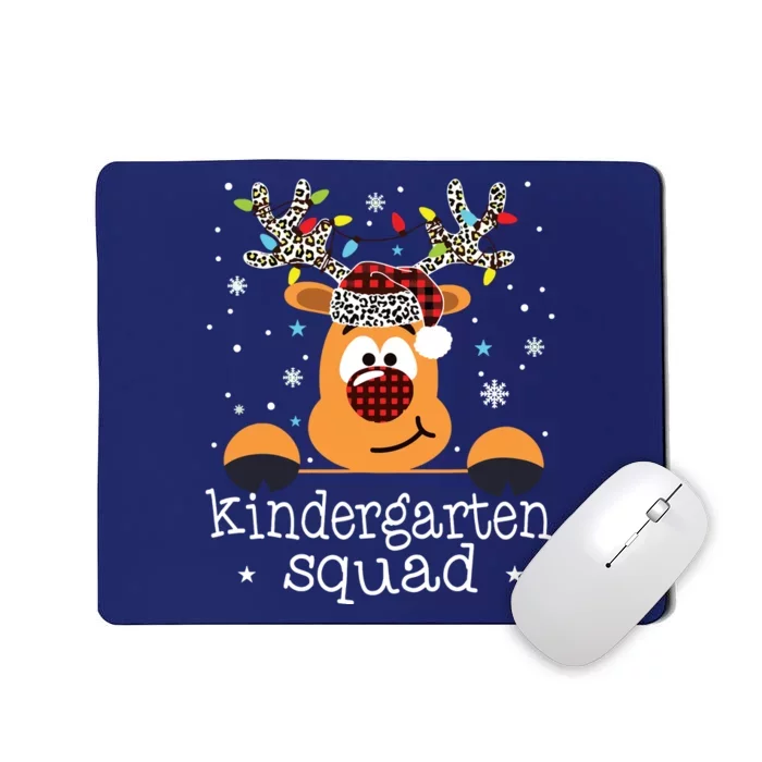 Kindergarten Squad Plaid Reindeer Santa Teacher Christmas Mousepad