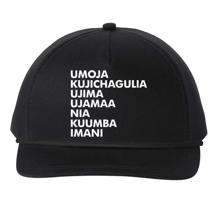 Kwanzaa Seven Principles Snapback Five-Panel Rope Hat