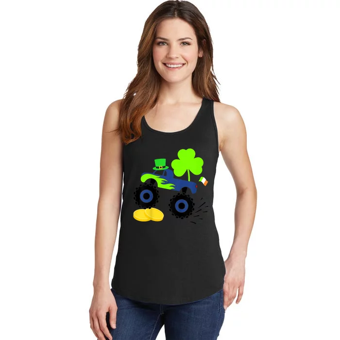 Kid.s Saint Patricks Day Funny Monster Truck for Boys Toddlers Ladies Essential Tank