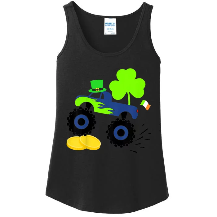 Kid.s Saint Patricks Day Funny Monster Truck for Boys Toddlers Ladies Essential Tank