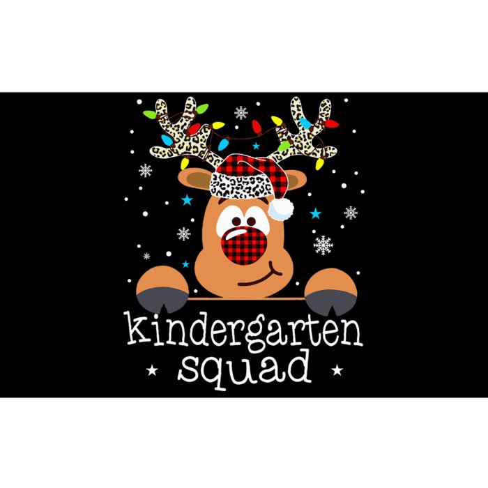 Kindergarten Squad Plaid Reindeer Santa Teacher Christmas Bumper Sticker