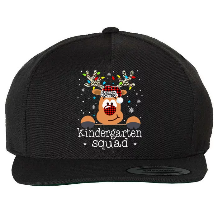 Kindergarten Squad Plaid Reindeer Santa Teacher Christmas Wool Snapback Cap