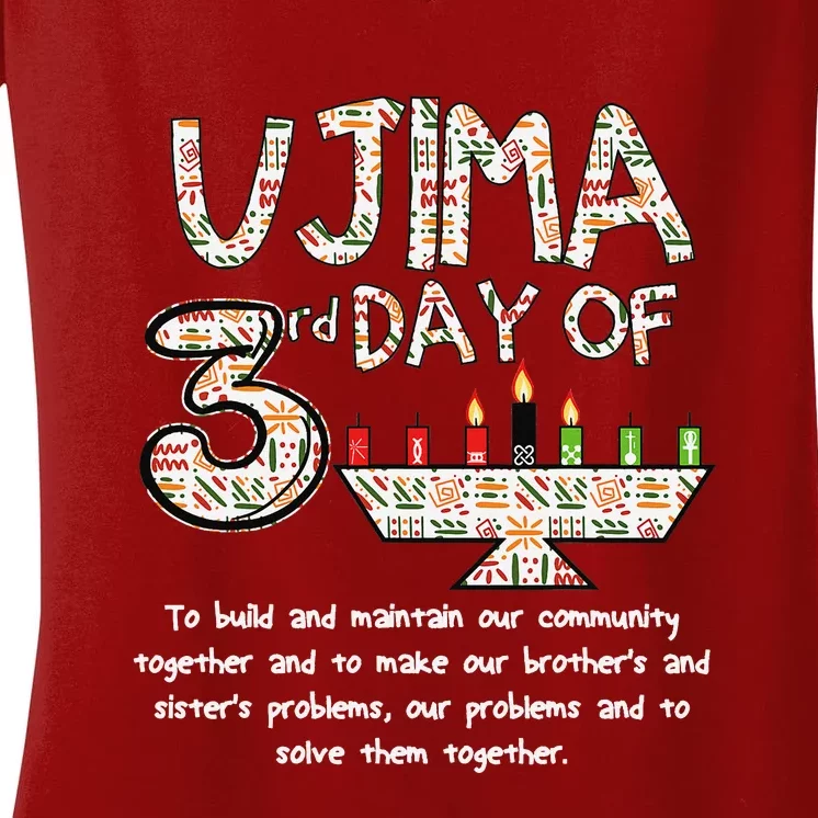 Kwanzaa Seven Principles Ujima 3 Rd Day Of Kwanzaa Women's V-Neck T-Shirt